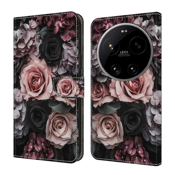 Funda para teléfono de cuero vegano pintado con efecto cristal, For Xiaomi 17T Pro 5G, For Xiaomi 17T 5G, For Xiaomi 17 Ultra, For Xiaomi 15T Pro 5G, For Xiaomi 15T 5G