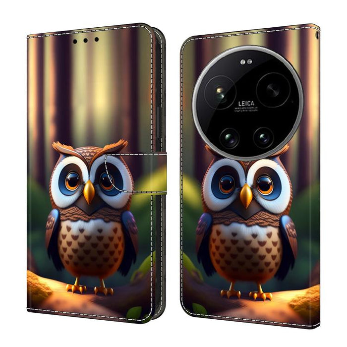 Funda para teléfono de cuero vegano pintado con efecto cristal, For Xiaomi 17T Pro 5G, For Xiaomi 17T 5G, For Xiaomi 17 Ultra, For Xiaomi 15T Pro 5G, For Xiaomi 15T 5G