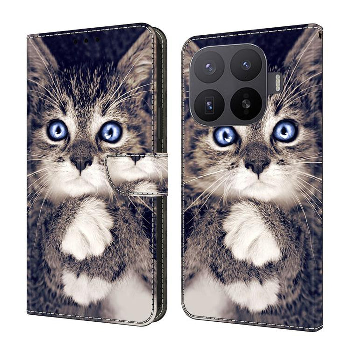 Funda para teléfono de cuero vegano pintado con efecto cristal, For Xiaomi 17T Pro 5G, For Xiaomi 17T 5G, For Xiaomi 17 Ultra, For Xiaomi 15T Pro 5G, For Xiaomi 15T 5G