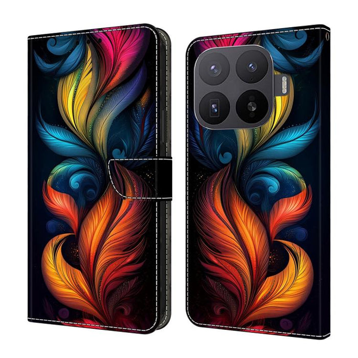 Funda para teléfono de cuero vegano pintado con efecto cristal, For Xiaomi 17T Pro 5G, For Xiaomi 17T 5G, For Xiaomi 17 Ultra, For Xiaomi 15T Pro 5G, For Xiaomi 15T 5G