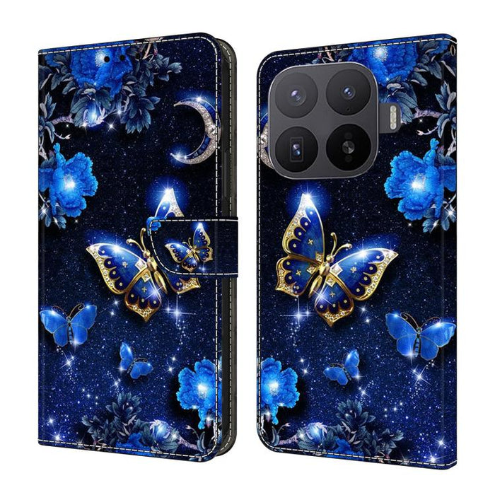 Funda para teléfono de cuero vegano pintado con efecto cristal, For Xiaomi 17T Pro 5G, For Xiaomi 17T 5G, For Xiaomi 17 Ultra, For Xiaomi 15T Pro 5G, For Xiaomi 15T 5G