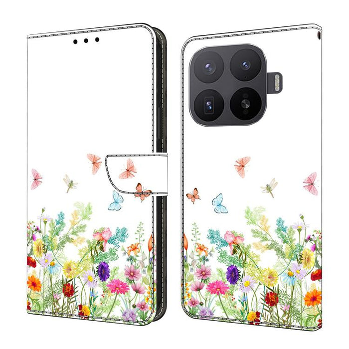 Funda para teléfono de cuero vegano pintado con efecto cristal, For Xiaomi 17T Pro 5G, For Xiaomi 17T 5G, For Xiaomi 17 Ultra, For Xiaomi 15T Pro 5G, For Xiaomi 15T 5G