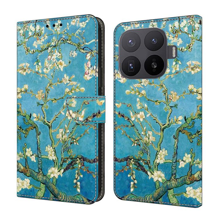 Funda para teléfono de cuero vegano pintado con efecto cristal, For Xiaomi 17T Pro 5G, For Xiaomi 17T 5G, For Xiaomi 17 Ultra, For Xiaomi 15T Pro 5G, For Xiaomi 15T 5G