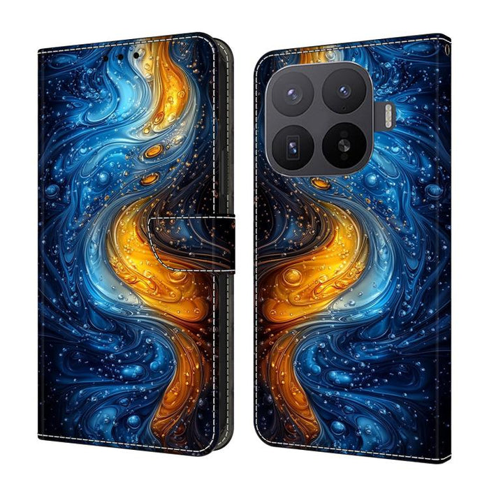 Funda para teléfono de cuero vegano pintado con efecto cristal, For Xiaomi 17T Pro 5G, For Xiaomi 17T 5G, For Xiaomi 17 Ultra, For Xiaomi 15T Pro 5G, For Xiaomi 15T 5G