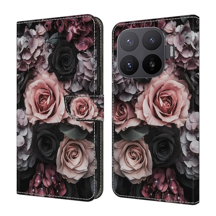 Funda para teléfono de cuero vegano pintado con efecto cristal, For Xiaomi 17T Pro 5G, For Xiaomi 17T 5G, For Xiaomi 17 Ultra, For Xiaomi 15T Pro 5G, For Xiaomi 15T 5G