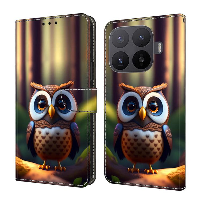 Funda para teléfono de cuero vegano pintado con efecto cristal, For Xiaomi 17T Pro 5G, For Xiaomi 17T 5G, For Xiaomi 17 Ultra, For Xiaomi 15T Pro 5G, For Xiaomi 15T 5G