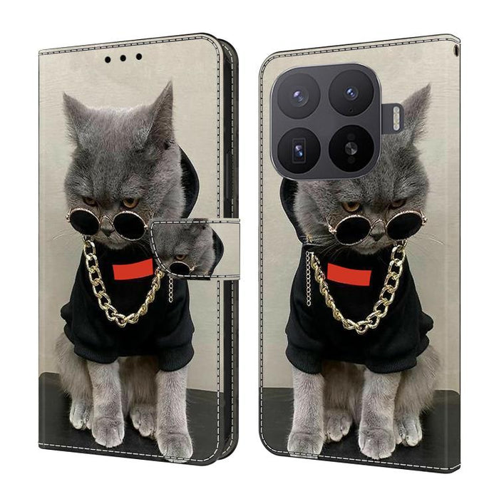 Funda para teléfono de cuero vegano pintado con efecto cristal, For Xiaomi 17T Pro 5G, For Xiaomi 17T 5G, For Xiaomi 17 Ultra, For Xiaomi 15T Pro 5G, For Xiaomi 15T 5G