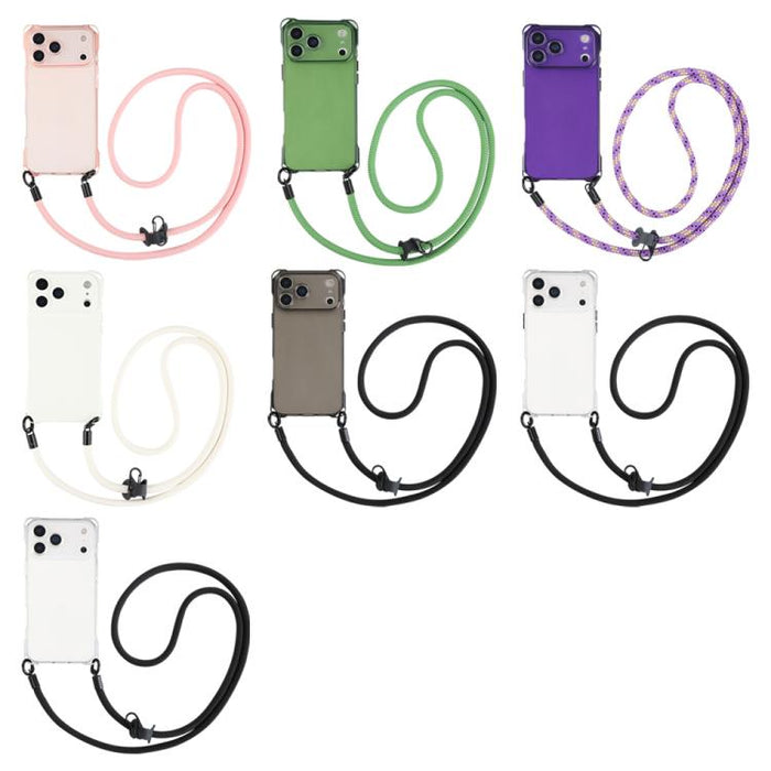 Funda protectora de TPU a prueba de golpes en las cuatro esquinas para teléfono, con cordón., For iPhone 17 Pro Max, For iPhone 17 Pro, For iPhone 17, For iPhone Air