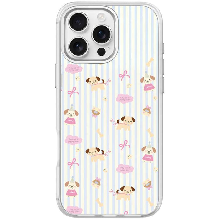 Funda magnética para teléfono con estampado de perro y rayas verticales, For iPhone 17 Pro Max, For iPhone 17 Pro, For iPhone 17, For iPhone Air, For iPhone 16 Pro Max, For iPhone 16 Pro, For iPhone 15 Pro Max, For iPhone 15 Pro