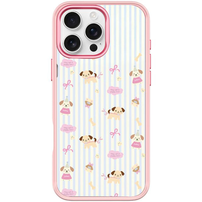 Funda magnética para teléfono con estampado de perro y rayas verticales, For iPhone 17 Pro Max, For iPhone 17 Pro, For iPhone 17, For iPhone Air, For iPhone 16 Pro Max, For iPhone 16 Pro, For iPhone 15 Pro Max, For iPhone 15 Pro