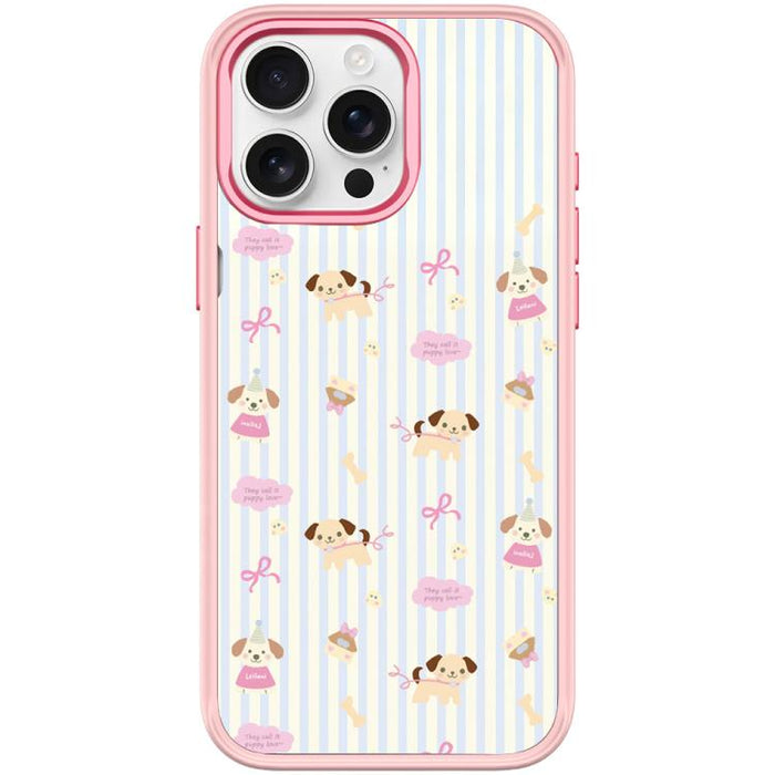 Funda magnética para teléfono con estampado de perro y rayas verticales, For iPhone 17 Pro Max, For iPhone 17 Pro, For iPhone 17, For iPhone Air, For iPhone 16 Pro Max, For iPhone 16 Pro, For iPhone 15 Pro Max, For iPhone 15 Pro