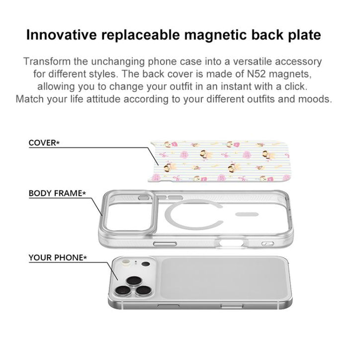 Funda magnética para teléfono con estampado de perro y rayas verticales, For iPhone 17 Pro Max, For iPhone 17 Pro, For iPhone 17, For iPhone Air, For iPhone 16 Pro Max, For iPhone 16 Pro, For iPhone 15 Pro Max, For iPhone 15 Pro