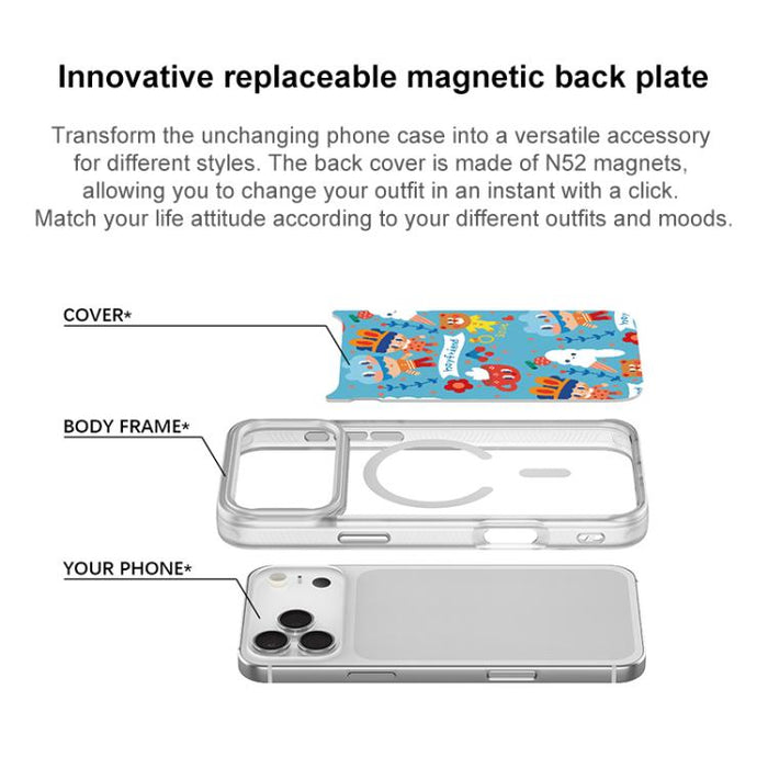 Funda magnética para teléfono con estampado de helado, For iPhone 17 Pro Max, For iPhone 17 Pro, For iPhone 17, For iPhone Air, For iPhone 16 Pro Max, For iPhone 16 Pro, For iPhone 15 Pro Max, For iPhone 15 Pro