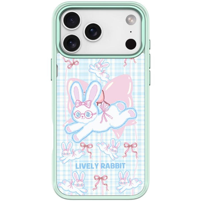 Funda magnética para teléfono con diseño de conejo de lazo, For iPhone 17 Pro Max, For iPhone 17 Pro, For iPhone 17, For iPhone Air, For iPhone 16 Pro Max, For iPhone 16 Pro, For iPhone 15 Pro Max, For iPhone 15 Pro