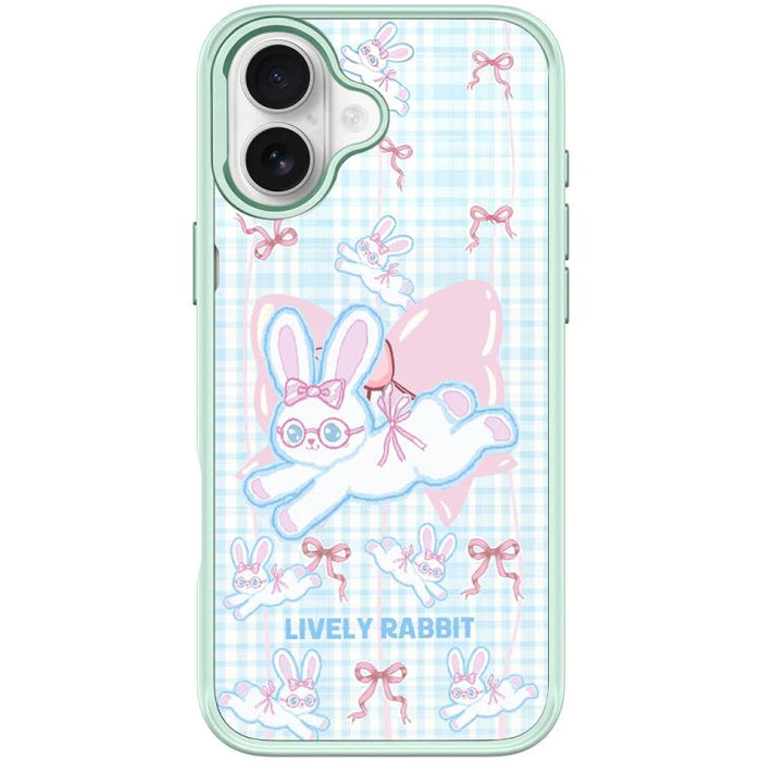 Funda magnética para teléfono con diseño de conejo de lazo, For iPhone 17 Pro Max, For iPhone 17 Pro, For iPhone 17, For iPhone Air, For iPhone 16 Pro Max, For iPhone 16 Pro, For iPhone 15 Pro Max, For iPhone 15 Pro
