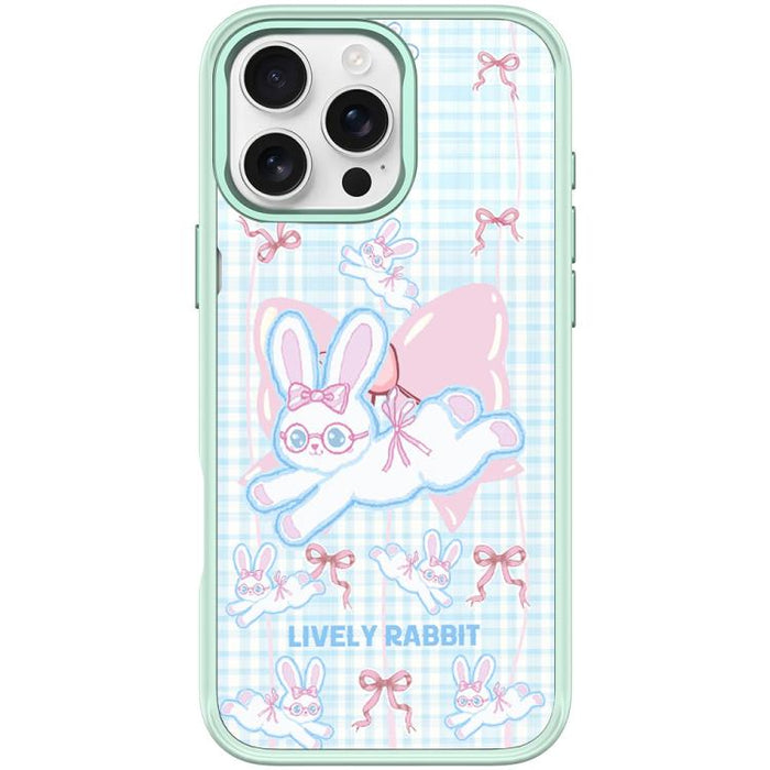 Funda magnética para teléfono con diseño de conejo de lazo, For iPhone 17 Pro Max, For iPhone 17 Pro, For iPhone 17, For iPhone Air, For iPhone 16 Pro Max, For iPhone 16 Pro, For iPhone 15 Pro Max, For iPhone 15 Pro