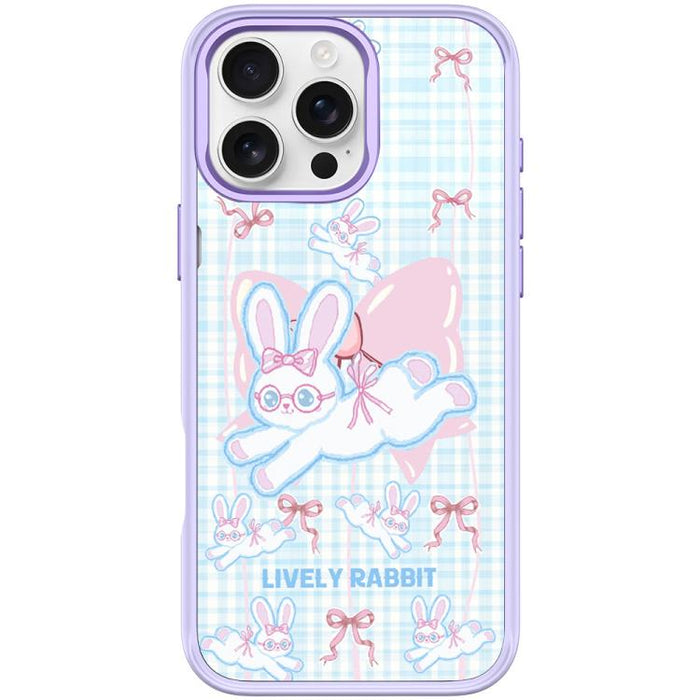 Funda magnética para teléfono con diseño de conejo de lazo, For iPhone 17 Pro Max, For iPhone 17 Pro, For iPhone 17, For iPhone Air, For iPhone 16 Pro Max, For iPhone 16 Pro, For iPhone 15 Pro Max, For iPhone 15 Pro