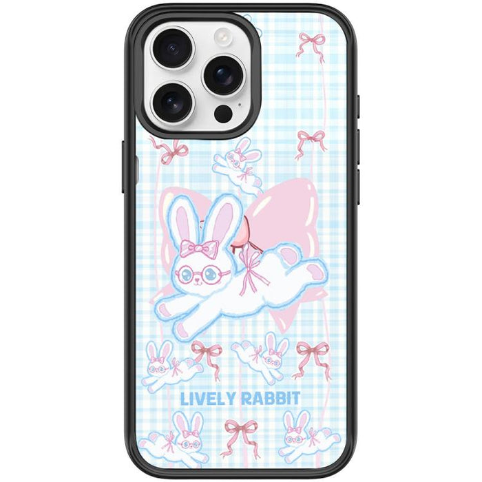 Funda magnética para teléfono con diseño de conejo de lazo, For iPhone 17 Pro Max, For iPhone 17 Pro, For iPhone 17, For iPhone Air, For iPhone 16 Pro Max, For iPhone 16 Pro, For iPhone 15 Pro Max, For iPhone 15 Pro
