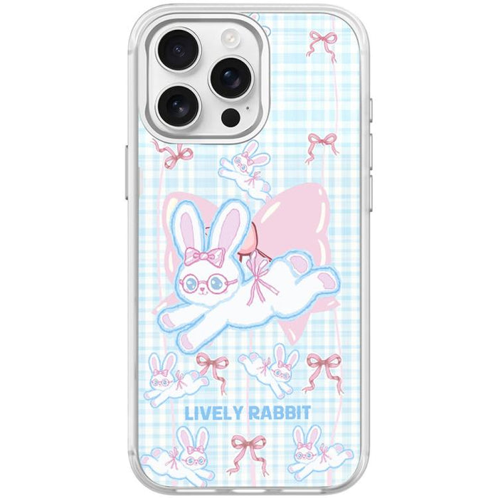 Funda magnética para teléfono con diseño de conejo de lazo, For iPhone 17 Pro Max, For iPhone 17 Pro, For iPhone 17, For iPhone Air, For iPhone 16 Pro Max, For iPhone 16 Pro, For iPhone 15 Pro Max, For iPhone 15 Pro