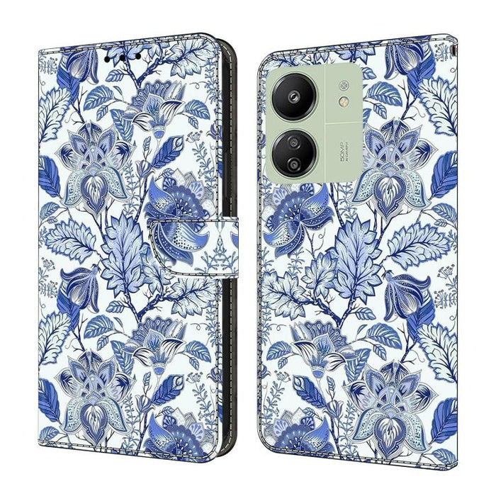 Funda para teléfono de cuero vegano pintado con efecto cristal, For Redmi Note 14 5G, For Redmi Note 14 Pro 5G, For Redmi 14C 4G, For Redmi 13C 4G / 5G, For Redmi K70E / Poco X6 Pro