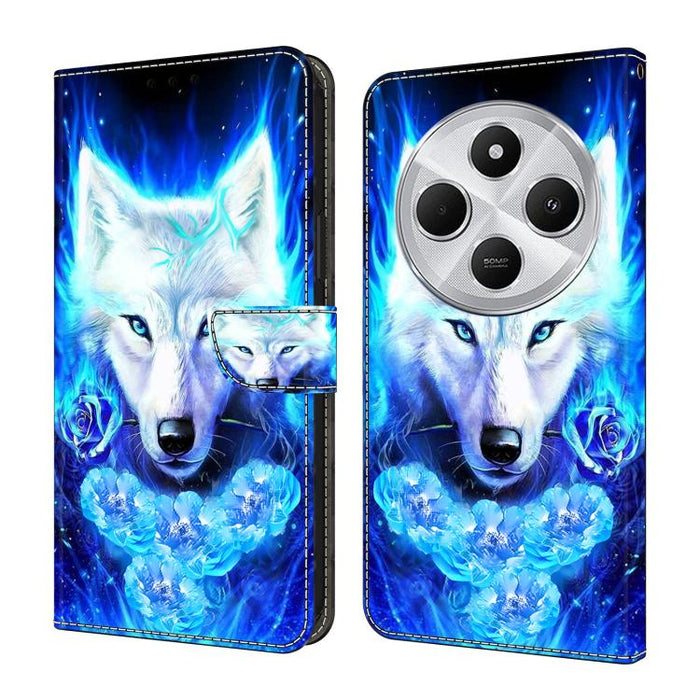 Funda para teléfono de cuero vegano pintado con efecto cristal, For Redmi Note 14 5G, For Redmi Note 14 Pro 5G, For Redmi 14C 4G, For Redmi 13C 4G / 5G, For Redmi K70E / Poco X6 Pro