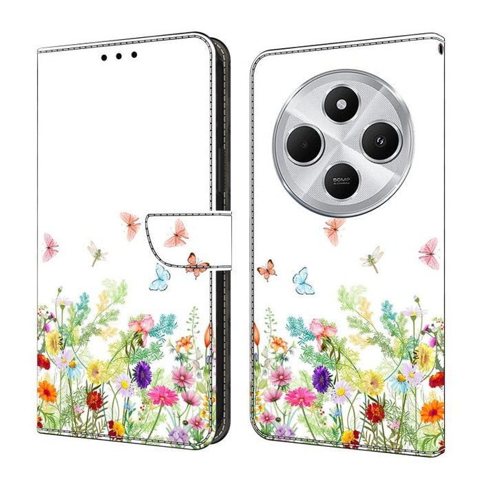 Funda para teléfono de cuero vegano pintado con efecto cristal, For Redmi Note 14 5G, For Redmi Note 14 Pro 5G, For Redmi 14C 4G, For Redmi 13C 4G / 5G, For Redmi K70E / Poco X6 Pro