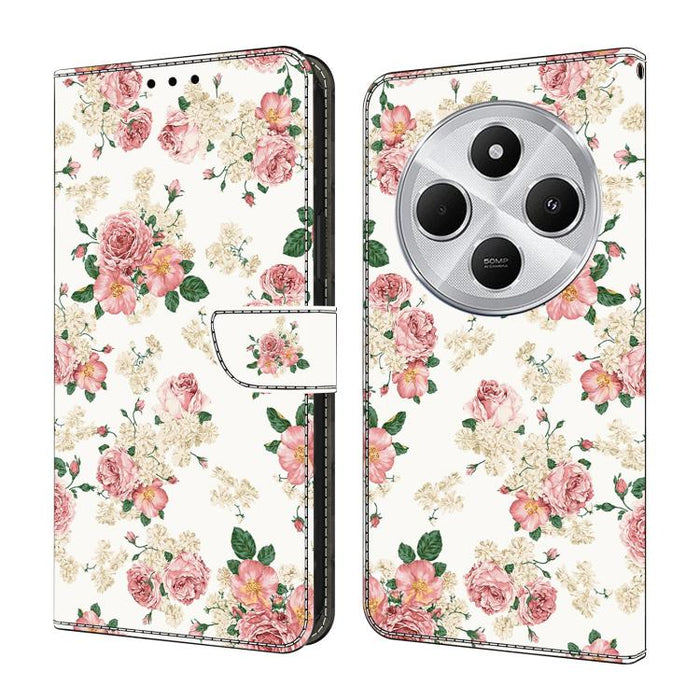 Funda para teléfono de cuero vegano pintado con efecto cristal, For Redmi Note 14 5G, For Redmi Note 14 Pro 5G, For Redmi 14C 4G, For Redmi 13C 4G / 5G, For Redmi K70E / Poco X6 Pro