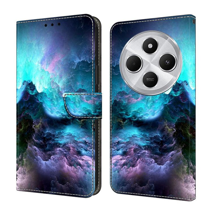 Funda para teléfono de cuero vegano pintado con efecto cristal, For Redmi Note 14 5G, For Redmi Note 14 Pro 5G, For Redmi 14C 4G, For Redmi 13C 4G / 5G, For Redmi K70E / Poco X6 Pro