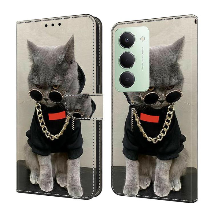Funda para teléfono de cuero vegano pintado con efecto cristal, For Redmi Note 15 5G / 4G Global 164mm / Poco M8 5G, For Redmi Note 15 Pro 5G Global 163.6mm, For Redmi 15C 5G / 4G EU 173mm / Poco C85 5G, For Redmi 15 5G Global / 4G SEA 169.5mm         ...