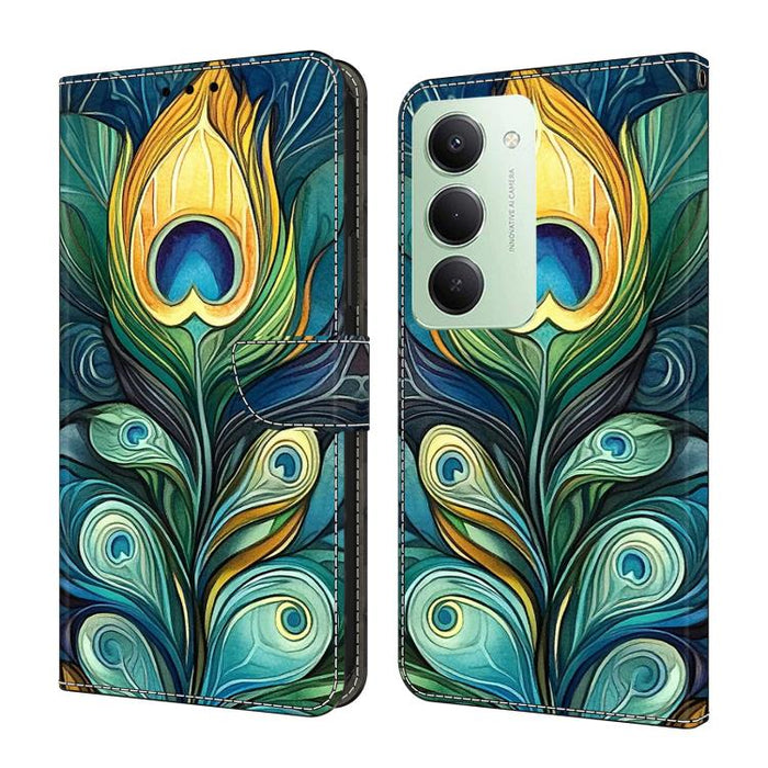 Funda para teléfono de cuero vegano pintado con efecto cristal, For Redmi Note 15 5G / 4G Global 164mm / Poco M8 5G, For Redmi Note 15 Pro 5G Global 163.6mm, For Redmi 15C 5G / 4G EU 173mm / Poco C85 5G, For Redmi 15 5G Global / 4G SEA 169.5mm         ...