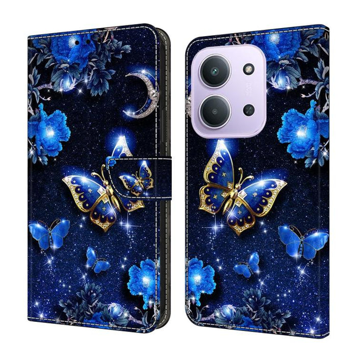 Funda para teléfono de cuero vegano pintado con efecto cristal, For Redmi Note 15 5G / 4G Global 164mm / Poco M8 5G, For Redmi Note 15 Pro 5G Global 163.6mm, For Redmi 15C 5G / 4G EU 173mm / Poco C85 5G, For Redmi 15 5G Global / 4G SEA 169.5mm         ...