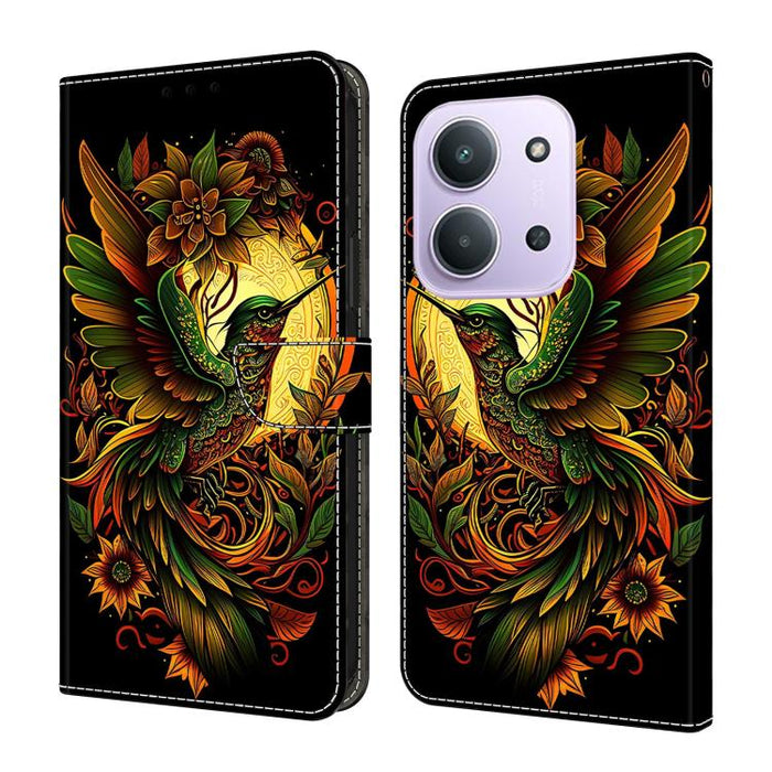 Funda para teléfono de cuero vegano pintado con efecto cristal, For Redmi Note 15 5G / 4G Global 164mm / Poco M8 5G, For Redmi Note 15 Pro 5G Global 163.6mm, For Redmi 15C 5G / 4G EU 173mm / Poco C85 5G, For Redmi 15 5G Global / 4G SEA 169.5mm         ...