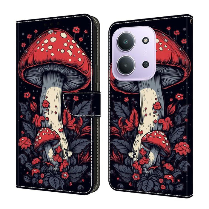 Funda para teléfono de cuero vegano pintado con efecto cristal, For Redmi 15C 5G / 4G Global 171mm / Poco C85 4G, For Redmi Note 14 4G 164.84mm, For Redmi Note 14 Pro+ 5G / Poco X7 5G, For Redmi Note 14 Pro 4G, For Redmi Note 14 4G 163.25mm