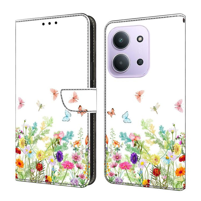 Funda para teléfono de cuero vegano pintado con efecto cristal, For Redmi 15C 5G / 4G Global 171mm / Poco C85 4G, For Redmi Note 14 4G 164.84mm, For Redmi Note 14 Pro+ 5G / Poco X7 5G, For Redmi Note 14 Pro 4G, For Redmi Note 14 4G 163.25mm