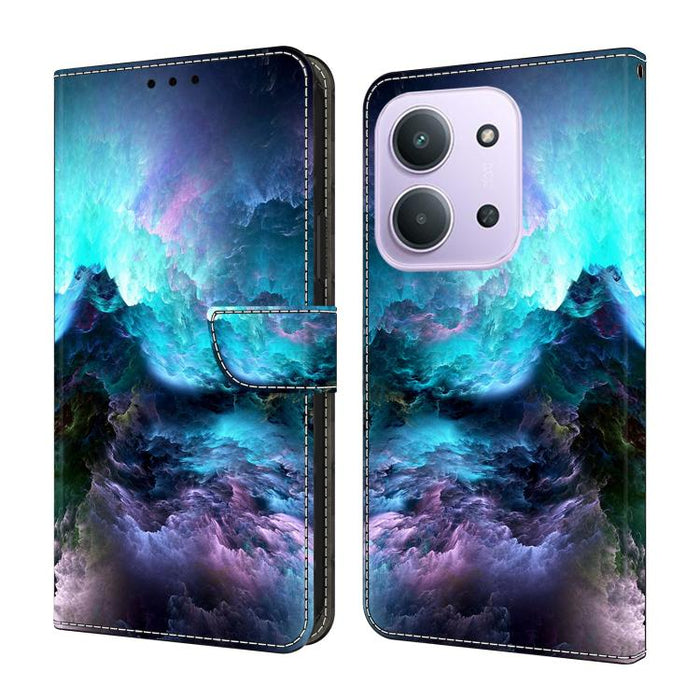 Funda para teléfono de cuero vegano pintado con efecto cristal, For Redmi 15C 5G / 4G Global 171mm / Poco C85 4G, For Redmi Note 14 4G 164.84mm, For Redmi Note 14 Pro+ 5G / Poco X7 5G, For Redmi Note 14 Pro 4G, For Redmi Note 14 4G 163.25mm