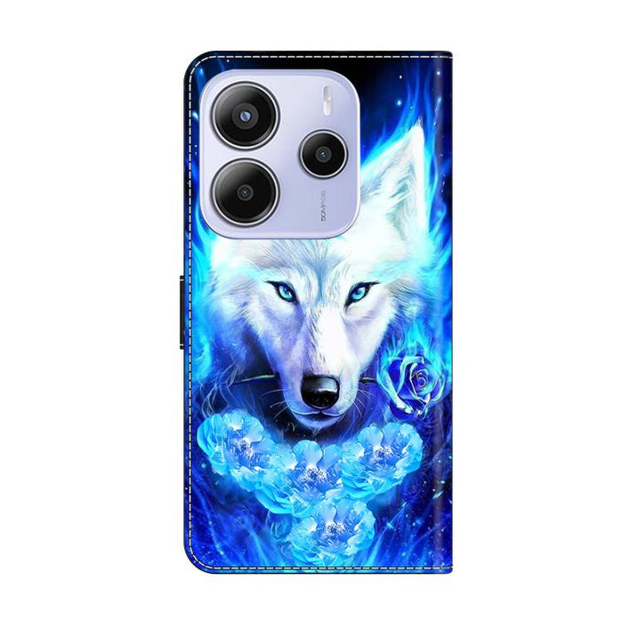 Funda para teléfono de cuero vegano pintado con efecto cristal, For Redmi Note 14 5G, For Redmi Note 14 Pro 5G, For Redmi 14C 4G, For Redmi 13C 4G / 5G, For Redmi K70E / Poco X6 Pro