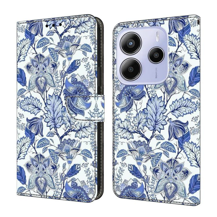 Funda para teléfono de cuero vegano pintado con efecto cristal, For Redmi 15C 5G / 4G Global 171mm / Poco C85 4G, For Redmi Note 14 4G 164.84mm, For Redmi Note 14 Pro+ 5G / Poco X7 5G, For Redmi Note 14 Pro 4G, For Redmi Note 14 4G 163.25mm