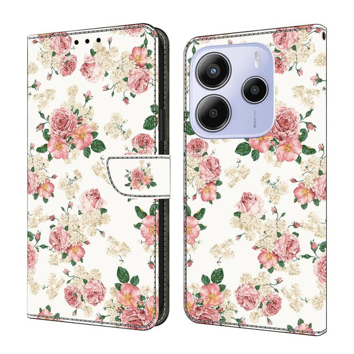 Funda para teléfono de cuero vegano pintado con efecto cristal, For Redmi 15C 5G / 4G Global 171mm / Poco C85 4G, For Redmi Note 14 4G 164.84mm, For Redmi Note 14 Pro+ 5G / Poco X7 5G, For Redmi Note 14 Pro 4G, For Redmi Note 14 4G 163.25mm