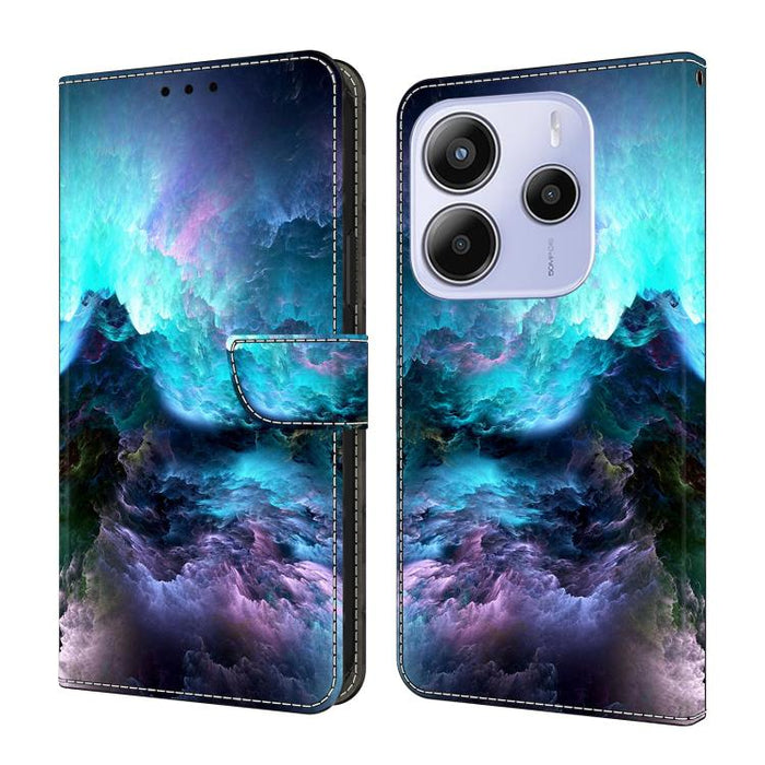 Funda para teléfono de cuero vegano pintado con efecto cristal, For Redmi 15C 5G / 4G Global 171mm / Poco C85 4G, For Redmi Note 14 4G 164.84mm, For Redmi Note 14 Pro+ 5G / Poco X7 5G, For Redmi Note 14 Pro 4G, For Redmi Note 14 4G 163.25mm