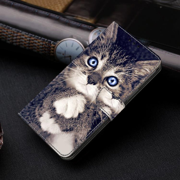 Funda para teléfono de cuero vegano pintado con efecto cristal, For Redmi Note 14 5G, For Redmi Note 14 Pro 5G, For Redmi 14C 4G, For Redmi 13C 4G / 5G, For Redmi K70E / Poco X6 Pro