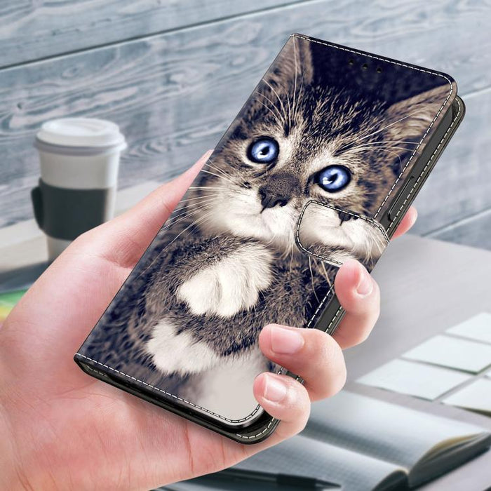 Funda para teléfono de cuero vegano pintado con efecto cristal, For Redmi Note 14 5G, For Redmi Note 14 Pro 5G, For Redmi 14C 4G, For Redmi 13C 4G / 5G, For Redmi K70E / Poco X6 Pro