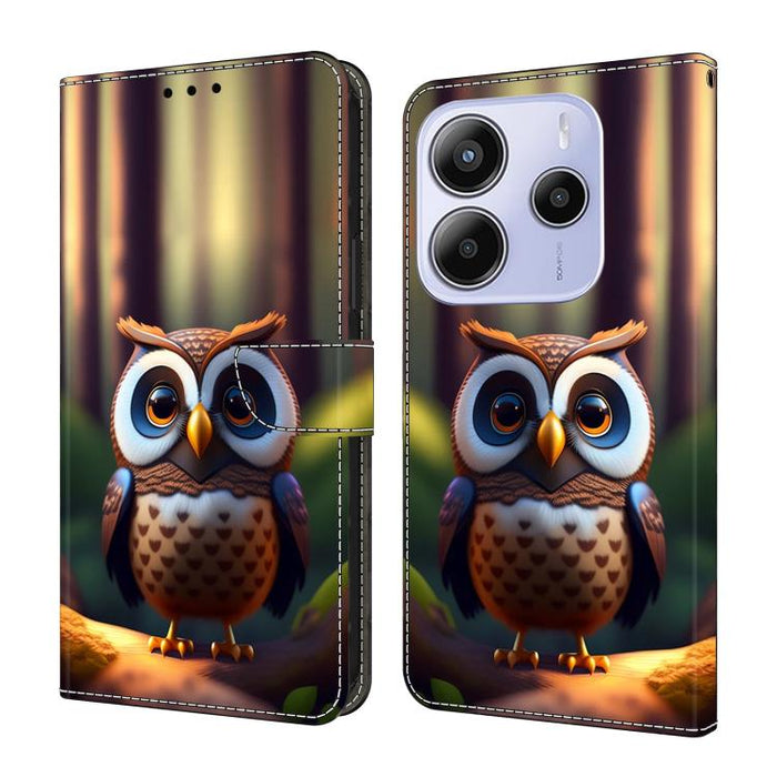 Funda para teléfono de cuero vegano pintado con efecto cristal, For Redmi 15C 5G / 4G Global 171mm / Poco C85 4G, For Redmi Note 14 4G 164.84mm, For Redmi Note 14 Pro+ 5G / Poco X7 5G, For Redmi Note 14 Pro 4G, For Redmi Note 14 4G 163.25mm