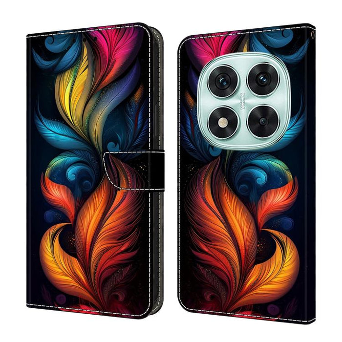 Funda para teléfono de cuero vegano pintado con efecto cristal, For Redmi 15C 5G / 4G Global 171mm / Poco C85 4G, For Redmi Note 14 4G 164.84mm, For Redmi Note 14 Pro+ 5G / Poco X7 5G, For Redmi Note 14 Pro 4G, For Redmi Note 14 4G 163.25mm