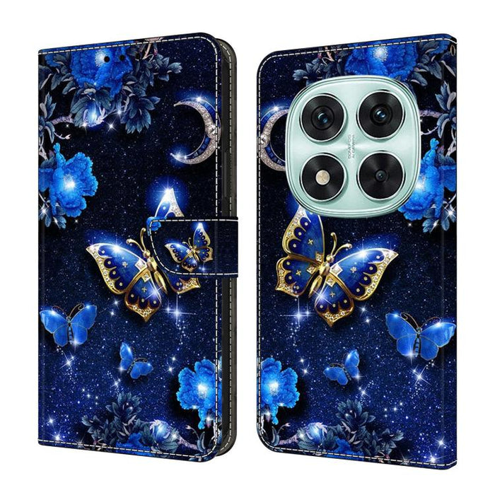 Funda para teléfono de cuero vegano pintado con efecto cristal, For Redmi 15C 5G / 4G Global 171mm / Poco C85 4G, For Redmi Note 14 4G 164.84mm, For Redmi Note 14 Pro+ 5G / Poco X7 5G, For Redmi Note 14 Pro 4G, For Redmi Note 14 4G 163.25mm
