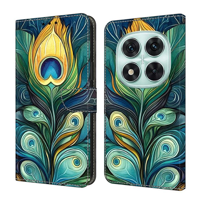 Funda para teléfono de cuero vegano pintado con efecto cristal, For Redmi 15C 5G / 4G Global 171mm / Poco C85 4G, For Redmi Note 14 4G 164.84mm, For Redmi Note 14 Pro+ 5G / Poco X7 5G, For Redmi Note 14 Pro 4G, For Redmi Note 14 4G 163.25mm