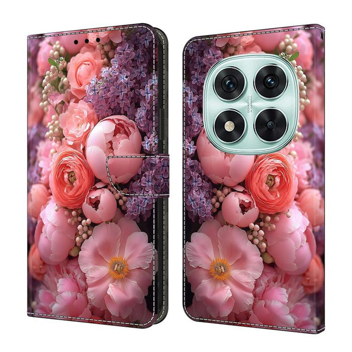 Funda para teléfono de cuero vegano pintado con efecto cristal, For Redmi 15C 5G / 4G Global 171mm / Poco C85 4G, For Redmi Note 14 4G 164.84mm, For Redmi Note 14 Pro+ 5G / Poco X7 5G, For Redmi Note 14 Pro 4G, For Redmi Note 14 4G 163.25mm