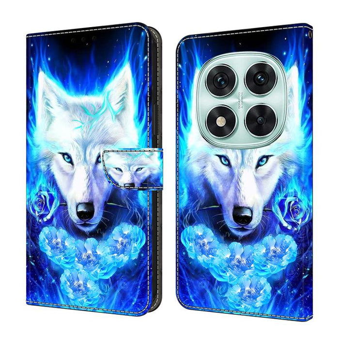 Funda para teléfono de cuero vegano pintado con efecto cristal, For Redmi Note 14 5G, For Redmi Note 14 Pro 5G, For Redmi 14C 4G, For Redmi 13C 4G / 5G, For Redmi K70E / Poco X6 Pro