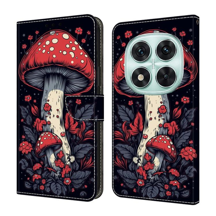 Funda para teléfono de cuero vegano pintado con efecto cristal, For Redmi Note 14 5G, For Redmi Note 14 Pro 5G, For Redmi 14C 4G, For Redmi 13C 4G / 5G, For Redmi K70E / Poco X6 Pro