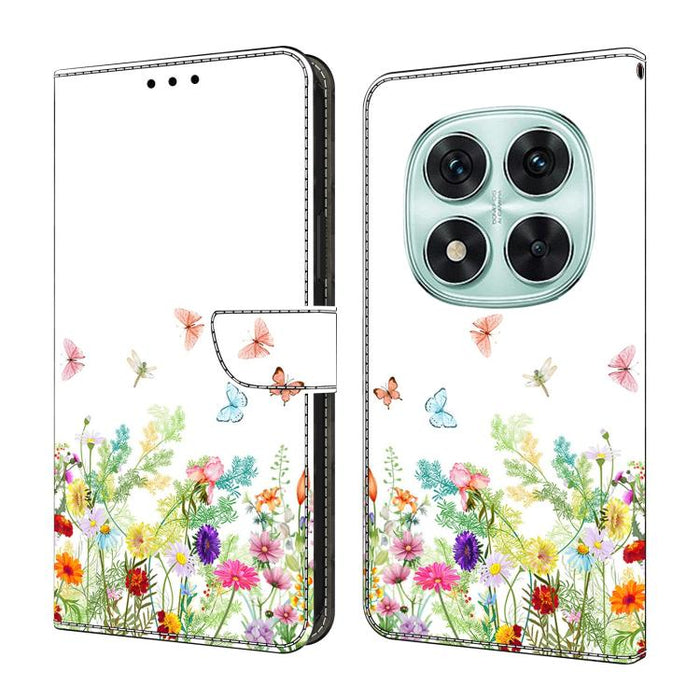 Funda para teléfono de cuero vegano pintado con efecto cristal, For Redmi Note 14 5G, For Redmi Note 14 Pro 5G, For Redmi 14C 4G, For Redmi 13C 4G / 5G, For Redmi K70E / Poco X6 Pro