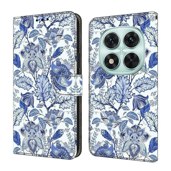 Funda para teléfono de cuero vegano pintado con efecto cristal, For Redmi Note 14 5G, For Redmi Note 14 Pro 5G, For Redmi 14C 4G, For Redmi 13C 4G / 5G, For Redmi K70E / Poco X6 Pro
